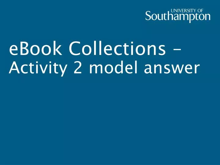 ebook collections activity 2 model answer