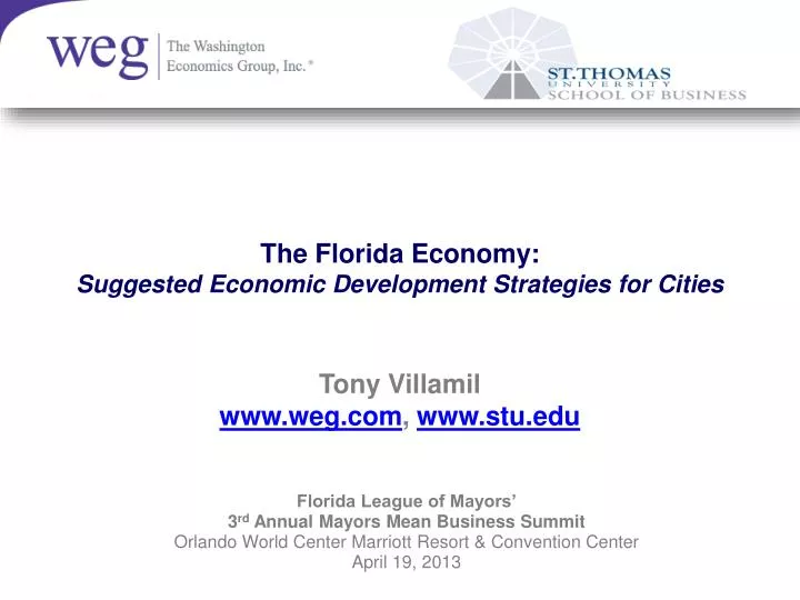 the florida economy suggested economic development strategies for cities