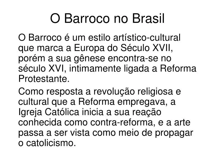 o barroco no brasil