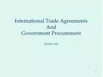 International Trade Agreements And Government Procurement