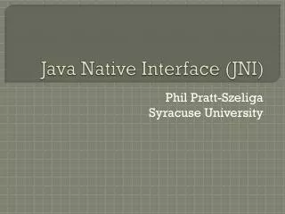 Java Native Interface (JNI)