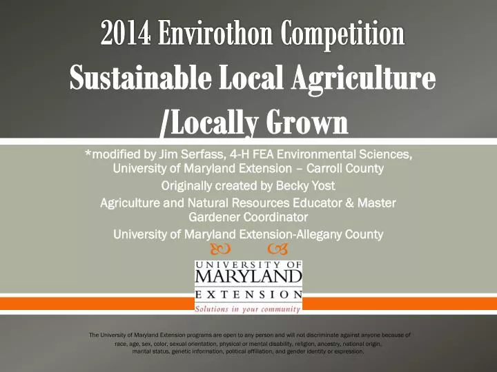 2014 envirothon competition sustainable local agriculture locally grown