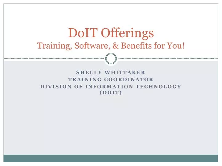 doit offerings training software benefits for you