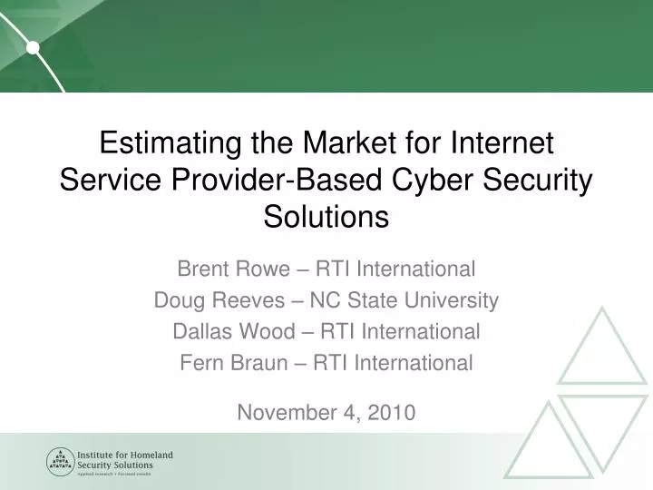 estimating the market for internet service provider based cyber security solutions