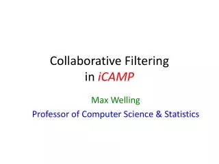 Collaborative Filtering in iCAMP