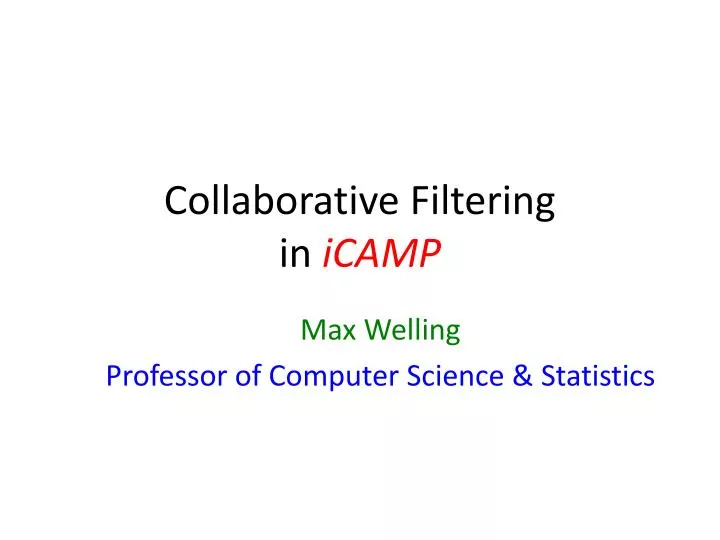 collaborative filtering in icamp