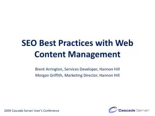 SEO Best Practices with Web Content Management