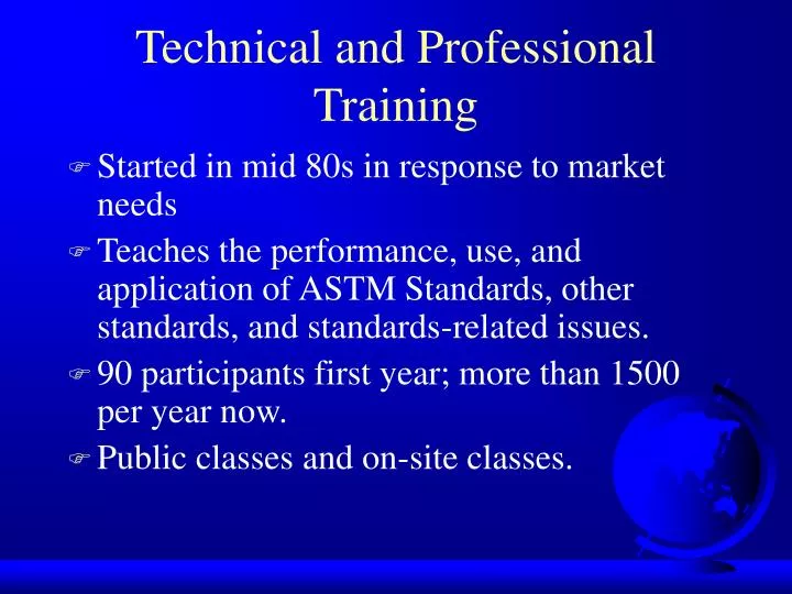technical and professional training