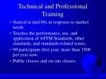 Technical and Professional Training - slide 1
