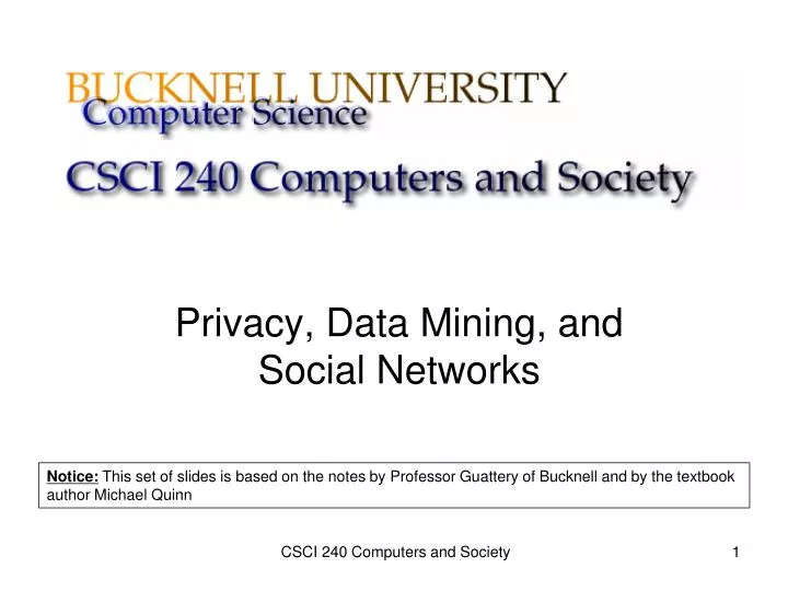 privacy data mining and social networks