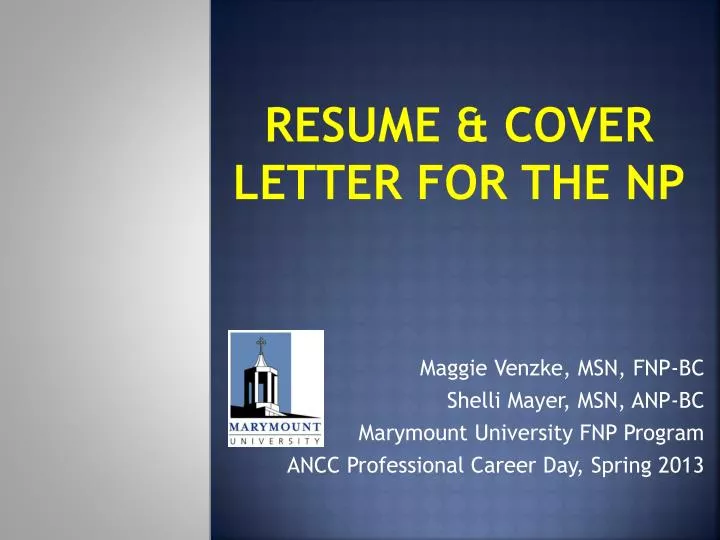 resume cover letter for the np