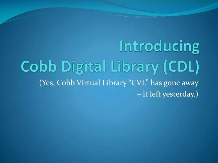 introducing cobb digital library cdl