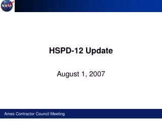 HSPD-12 Update