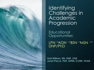 Identifying Challenges in Academic Progression Educational Opportunities: LPN ADN BSN MSN DNP/PhD