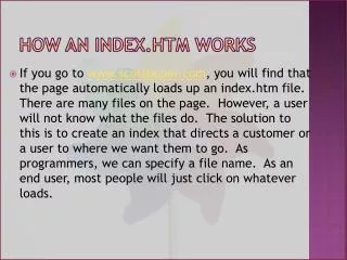 How an Index.htm works
