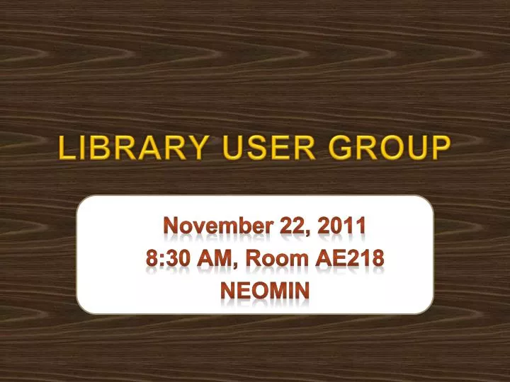 library user group