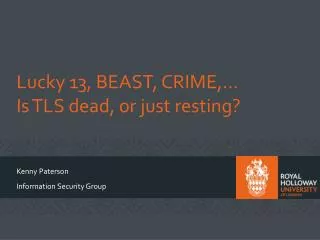 Lucky 13, BEAST, CRIME,... Is TLS dead, or just resting?
