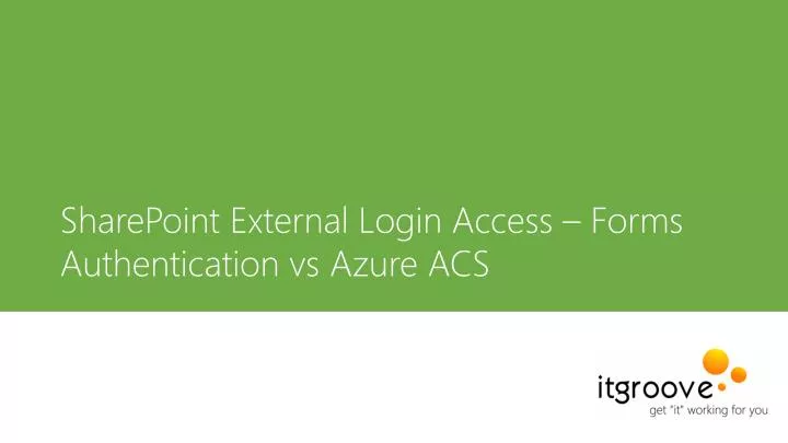 sharepoint external login access forms authentication vs azure acs