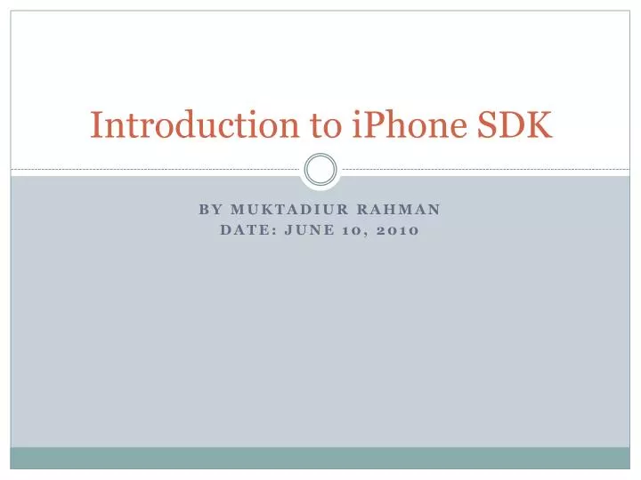 introduction to iphone sdk
