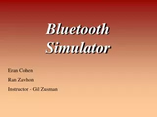 Bluetooth Simulator