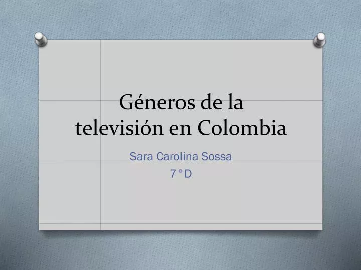 g neros de la televisi n en colombia