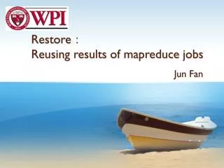 Restore ? R eusing results of mapreduce jobs