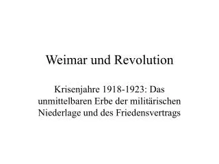 weimar und revolution