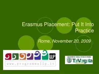 Erasmus Placement: Put It Into Practice