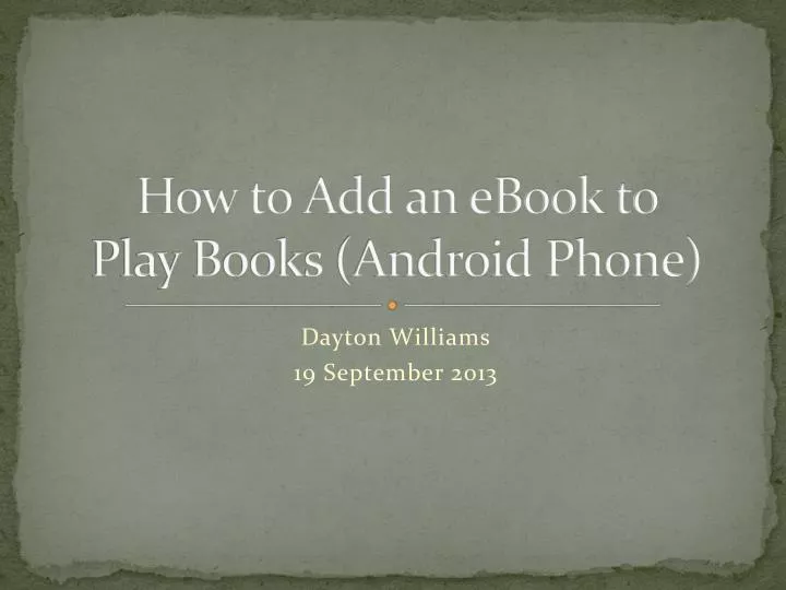 how to add an ebook to play books android phone
