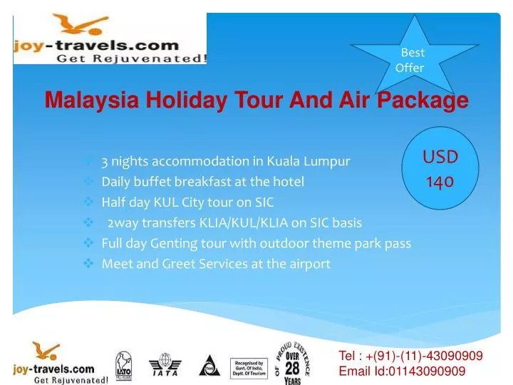 malaysia holiday tour and air package