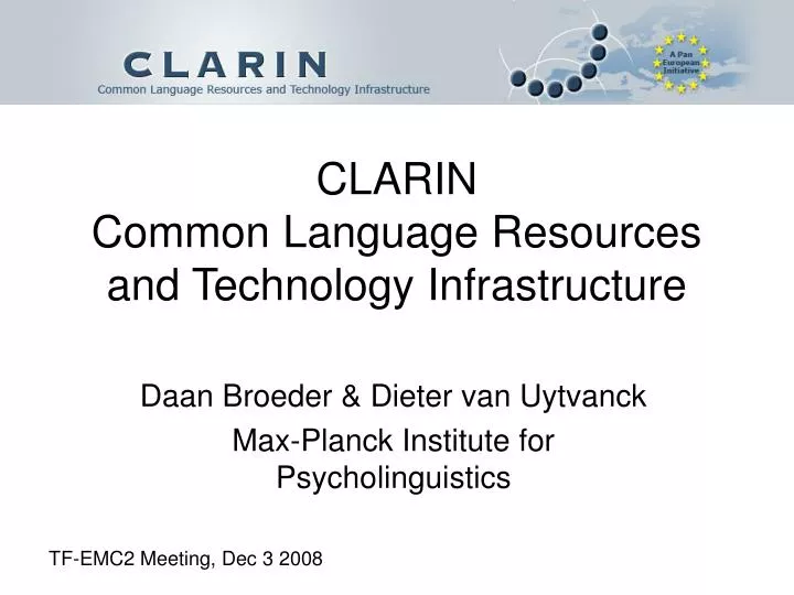 clarin common language resources and technology infrastructure