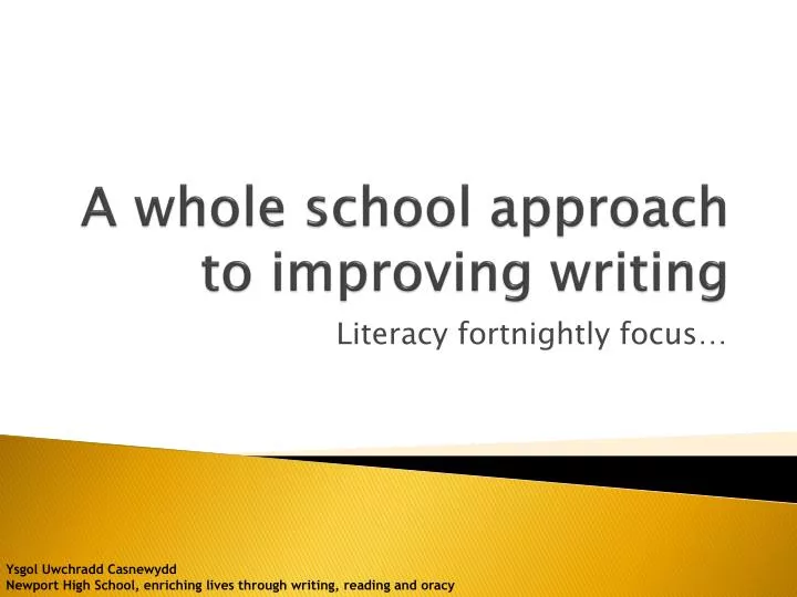 a whole school approach to improving writing