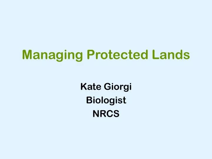 managing protected lands