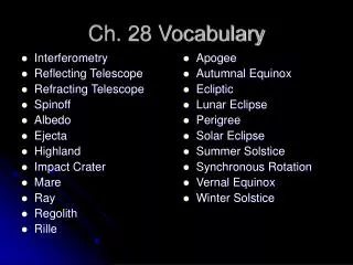 Ch. 28 Vocabulary