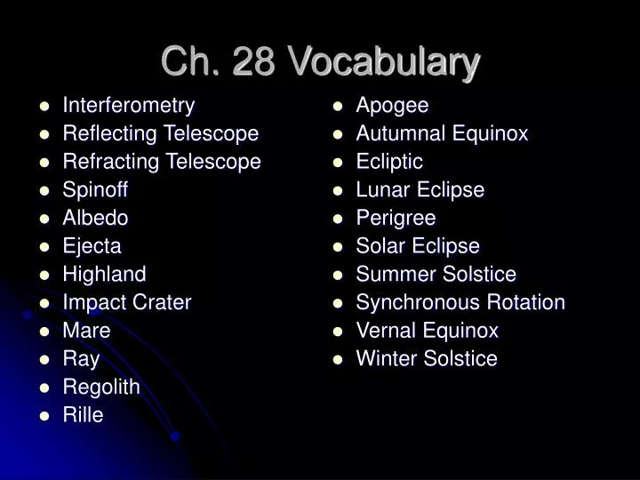 ch 28 vocabulary