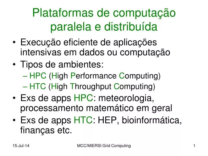 plataformas de computa o paralela e distribu da