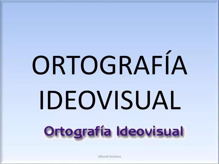 ortograf a ideovisual