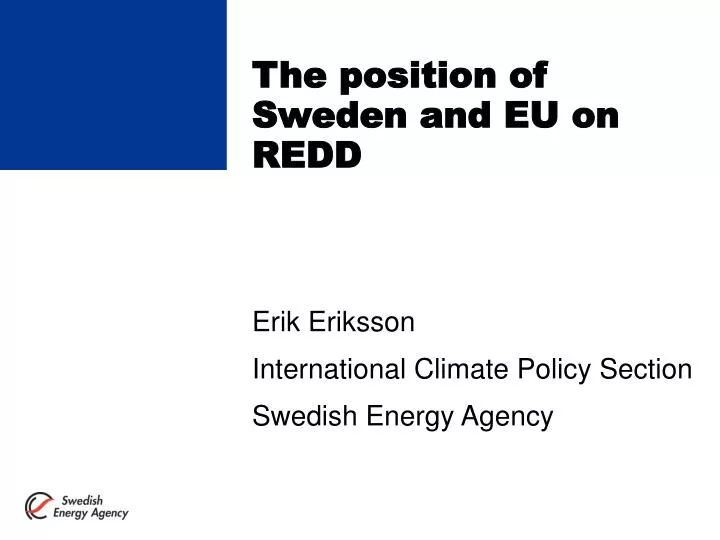 the position of sweden and eu on redd