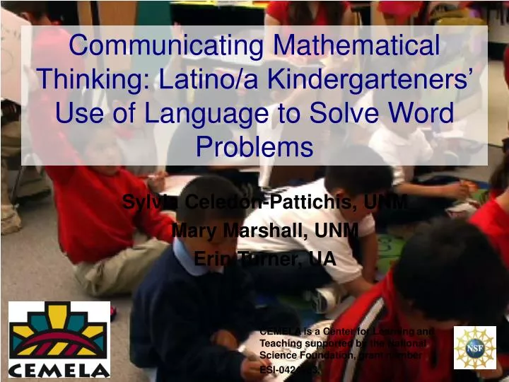 communicating mathematical thinking latino a kindergarteners use of language to solve word problems