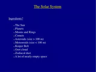 The Solar System