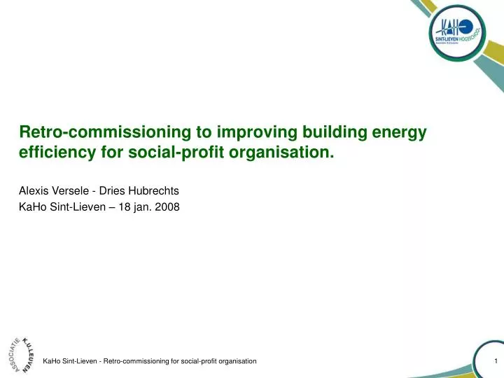 retro commissioning to improving building energy efficiency for social profit organisation