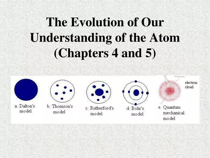 the evolution of our understanding of the atom chapters 4 and 5