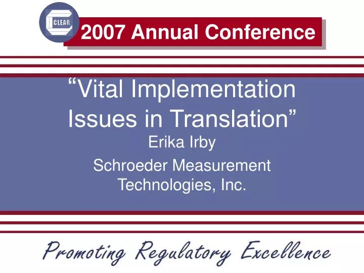 vital implementation issues in translation