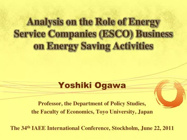 analysis on the role of energy service companies esco business on energy saving activities