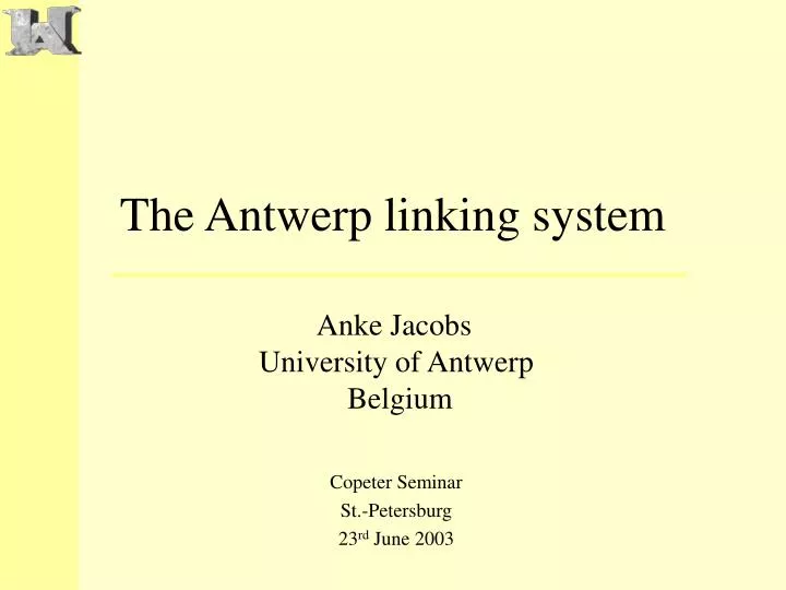 the antwerp linking system