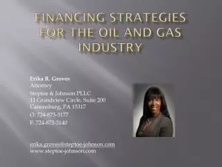 F inancing strategies for the oil and gas industry