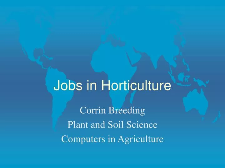 jobs in horticulture