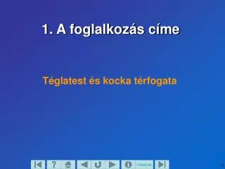 1 a foglalkoz s c me