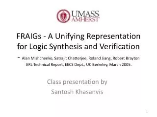 Class presentation by Santosh Khasanvis