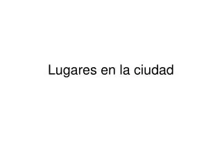 lugares en la ciudad